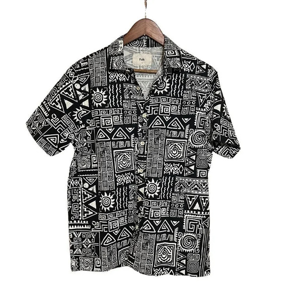 NWT - Folk - Short Sleeve Shirt Linen Blend - Size Small - Picture 1 of 8